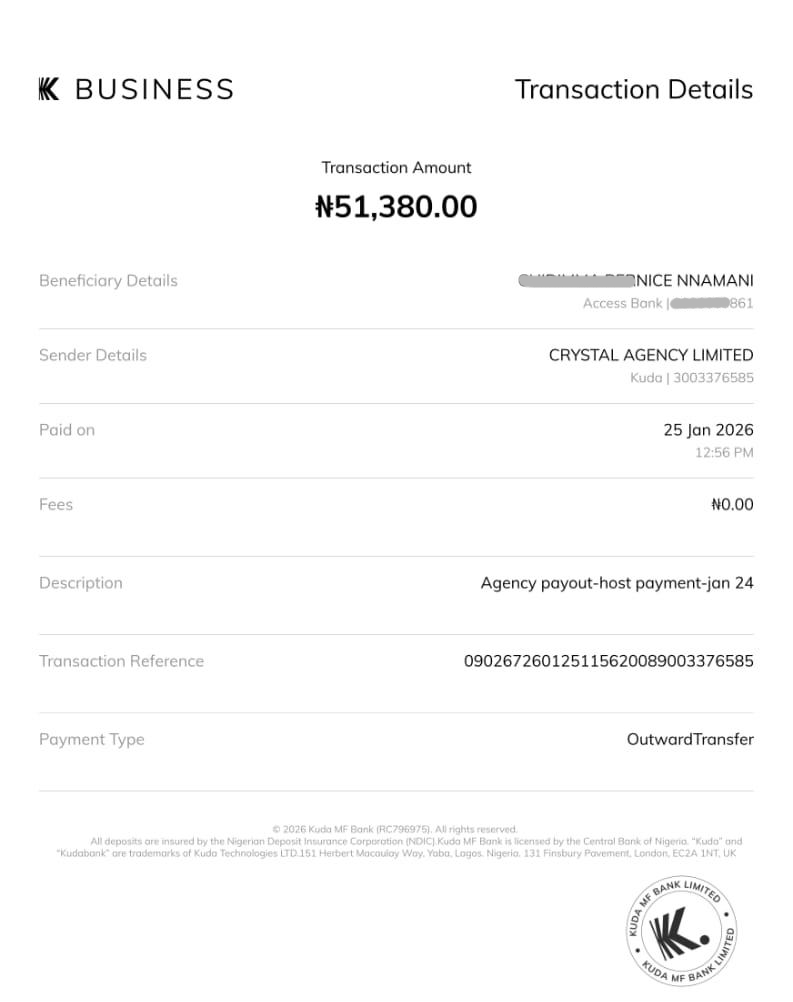 Payment proof 1